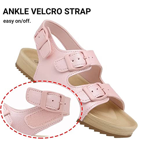 Girls Boys Sandal Adjustable Double Buckle Casual Flat Open Toe Lightweight Summer Shoes Hook Loop Sandal For Toddler Little Big Kid #TOP2