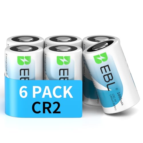 EBL 3V CR2 Battery Lithium 6-Pack 1000mAh High Capacity Long-Lasting Power for Photo Flash and Flashlights Range Finders Ring Sensor (Non-Rechargeable)