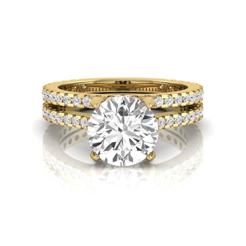 14K Gold IGI Certified 2.65 Carat Round Lab Grown Diamond (2 Ct, D, VS1) Hidden Halo Engagement Wedding Bridal Ring Set for Womens2