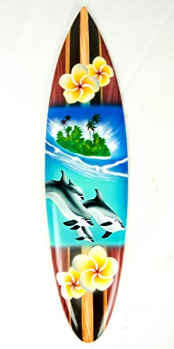Asia Design Miniatur Surfboard Dekosurfboard de madera Wellenreiten incluida Holzständer decoración Nr 15, 20 cm