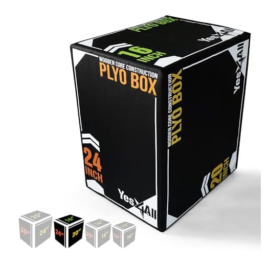 Yes4All Unisex Yes4All CAY1 Soft Plyo Box Black c 24 20 16, A. Sport Versione nera, 61 x 50,8 40,6 cm UK