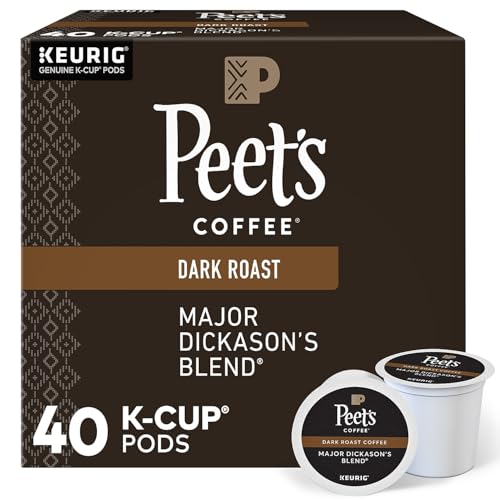 Peet's Coffee Major Dickason's Blend Coffee K-Cup Pods, Box Of 40
