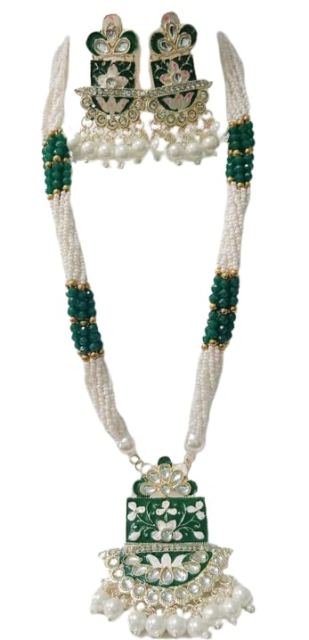 See full amazon price history chart for Traditional Meenakari Kundan Bridal Long Necklace Set, Rani Haar Imitation with Earrings for Women & Girls. (Green) Traditional Meenakari Kundan Bridal Long Necklace Set, Rani Haar Imitation with Earrings for Women & Girls. (Green) (B0D8TY5Q4P) Amazon Price History, Amazon Price Tracker