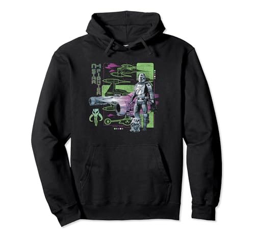 Sweat Star Wars The Mandalorian Vintage Starfighter Hoodie bleu marine pour adulte