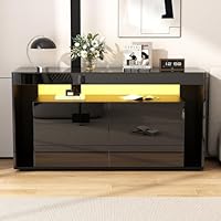 Doyisy 140 x 35 x 80 cm modern dressoir, hoogglans-bureau, koffiebar