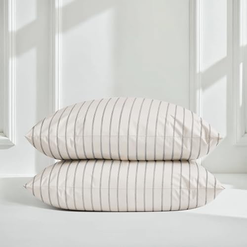 Image of Italic Luxe 100% Australian Cotton Bedding Bundle - 400 Thread Count - California King - Breathable & Luxurious - Includes Deep Pocket Fitted Sheet, Flat Sheet & Pillowcases (Mini - Stripe)