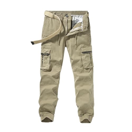 Pantalon de travail homme noir en coton style militaire cargo