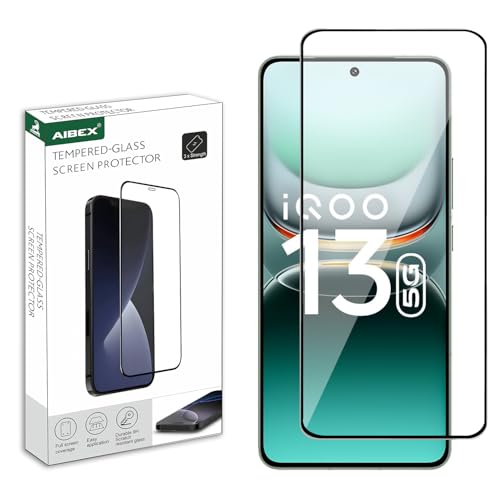Image of AIBEX Tempered Glass for IQOO 13 5G | 9H Hardness | Anti-Glare & Anti-Fingerprint | Water Resistant | Edge-to-Edge Full Screen Protector | Bubble-Free Installation