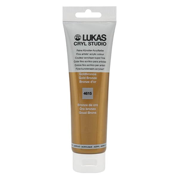 Peinture acrylique Lukas Cryl Studio et son éclat bronze doré pour des reflets précieux