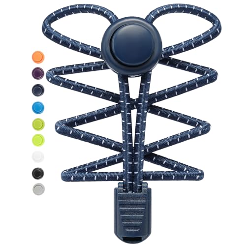 Stepace [ 2 Paires Lacets Élastiques Autobloquants 120 cm - Système ultra rapide sans laçage - Magiques Élastiques Lacets de Chaussures Pour Enfants, Adultes,...