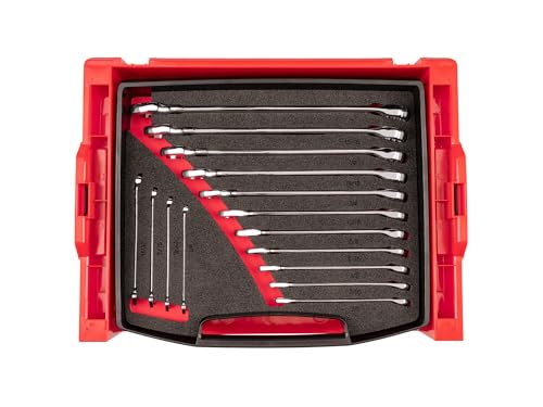Image of TEKTON Combination Wrench Set with Open Top Drawer and Rack, 15-Piece (1/4-1 in.) | OLB94201