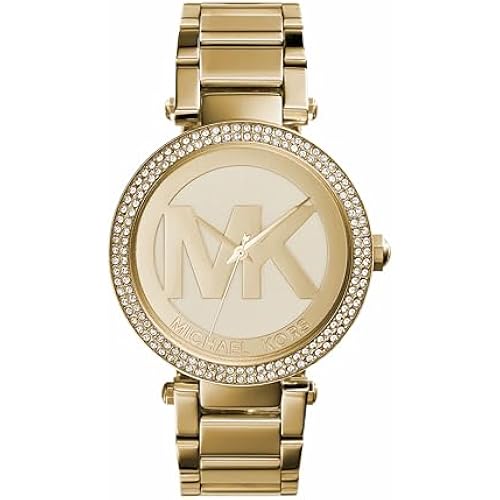 Michael Kors Parker Women's Stainless Steel and Pavé Crystal Watch with Steel, Leather, or Silicone Band