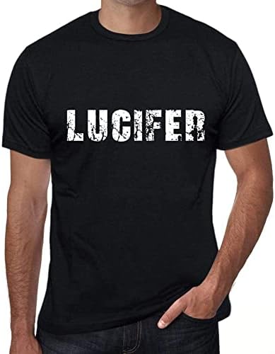Men's Graphic T-Shirt Lucifer Short Sleeve Tee-Shirt Vintage Birthday Gift Novelty Tshirt Deep Black 4XL