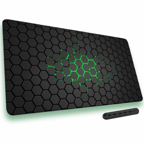 Alfombrilla XXL, 900x400, Alfombrilla Ratón Gaming, Mouse Pad XXL, Alfombra escritorio, Mouse Pad Gaming, Alfombrillas Raton, Tapete Rato, Almohadilla Raton, con Org. Cables. (1 ud.)