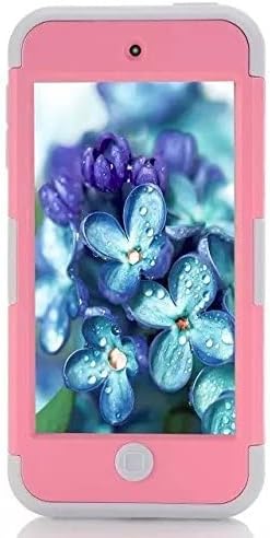 Miniatura 3 de Funda para iPod Touch 765 - PC duro de doble capa + silicona a prueba de golpes resistente de alto impacto (rosa + gris claro)