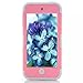 iPod Touch 7/6/5 Case - Dual Layered Hard PC + Silicone Shockproof Heavy Duty High Impact Armor Hard Cover (Pink+LightGray)