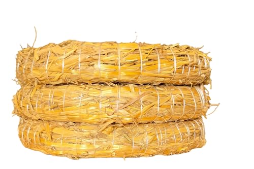 Strohkranz/Strohrömer 25 cm – 3er Set | Natur Strohkränze Ø 25 cm...