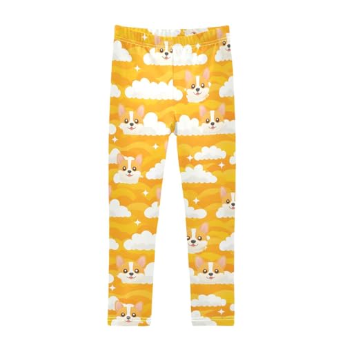 Yellow Dog Cloud Girls Leggings Soft Stretch Workout Yoga Dance Pants for Kids Casual Tights
