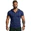 Short-sleeved Hooded Style-navy Blue