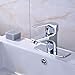 Chrome Polish Bathroom Faucet With Square Cover Plate Wash Basin Faucet Mixer