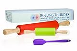 Rolling Pin - Form Meets Function with Professional Nonstick Rolling Pins. 2 Piece Cookie Rolling Pin with Extra Silicone Spatula