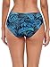 Ocean Blues Women's Blue Leaf Strappy Bikini Bottom Basic Bathing Suit Medium