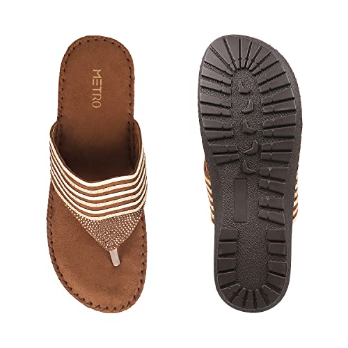 Image of Metro Women's Faux Leather Thong Strap Comfy Fashion Sandals