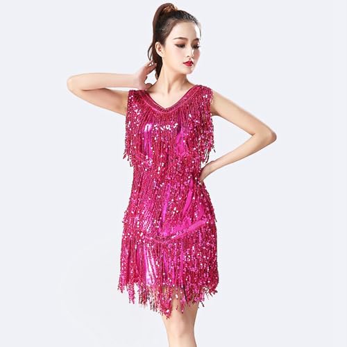 Robe de danse latine confortable et scintillante pour masquer les complexes