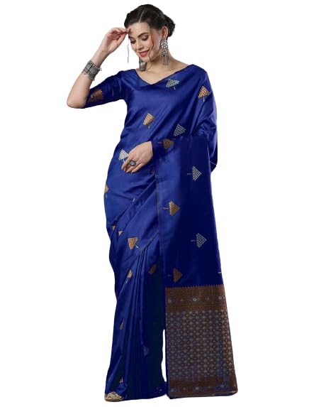 Image of Flosive Women Woven Beautiful Mix Color Kanjivaram Silk Saree With Zari Weaving