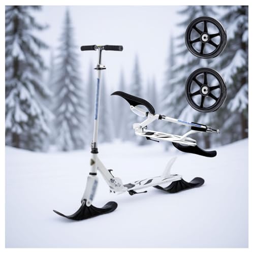 Plegable 2 en 1 Scooter con Dos Ruedas Altura Ajustable 150 Kg De Carga Patinete de Nieve para Niños para Niños y Niñas de 3 a 15 Años Ideal para Deportes Al Aire Libre