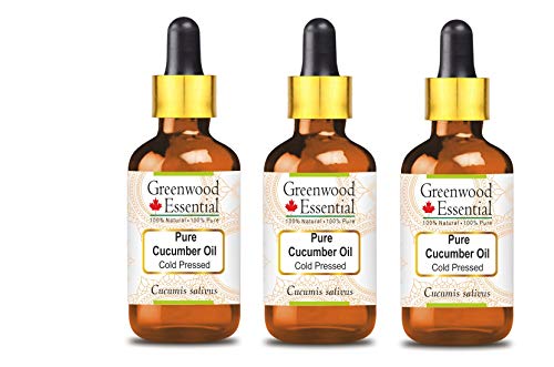 Huile de concombre pure Greenwood Essential 3x100ml pressée à froid avec compte-gouttes