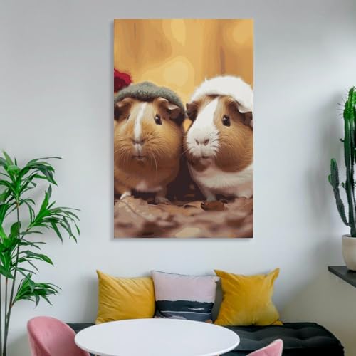 Toile cochons d'Inde mignons tableau moderne pour decoration maison
