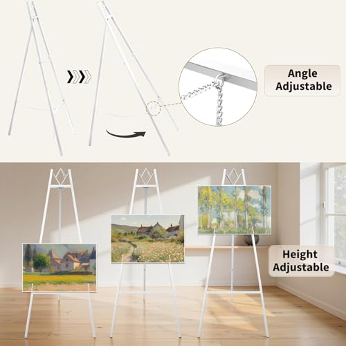 GRENTY 46.7" Easel Stand for Wedding Signs – No Assembly Needed, Heavy Duty Metal Display Stand for Art, Welcome Signs, Posters, Pictures, Paintings, and Floor Décor by GRENTY - Image 4