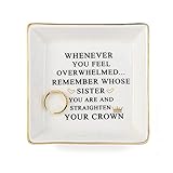 JoycuFF Inspirational Gift for Sister Sister Gifts for Birthday Christmas Mother's Day Sister Trinket Dish Decorative Ring Dish Jewelry Tray Home Decor