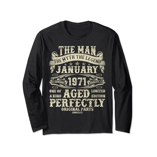Enero de 1971 The Man Myth Regalos de cumpleaños número 53 para hombres Manga Larga