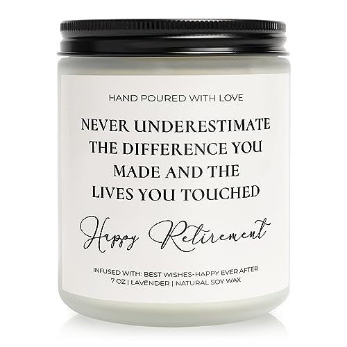 Retirement Gift for Woman, Best Retirement Gifts for Men Women 2025 - Lavender Scented Candles, Retired Farewell Gifts for Women, Men, Coworkers, Friends, Teacher