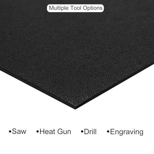 Image of ABS Plastic Sheet 12 x 12 Inch,Flexible Plastic Sheets 1 /8 Inch Thick Thermoplastic Sheet with Leather Texture Black for DIY Crafts Decors 1Pcs
