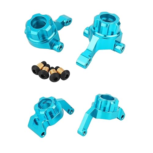 Metal Front & Rear Steering Knuckles Carrier Steering Hub Carriers Upgrade Parts for Tamiya TT-02B TT02B 1/10 RC Drift Car(Set Blue)