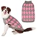 PAWCHIE Large Dog Sweater Classic Plaid Knitwear Knit Turtleneck, Warm Clothes for Large Dogs