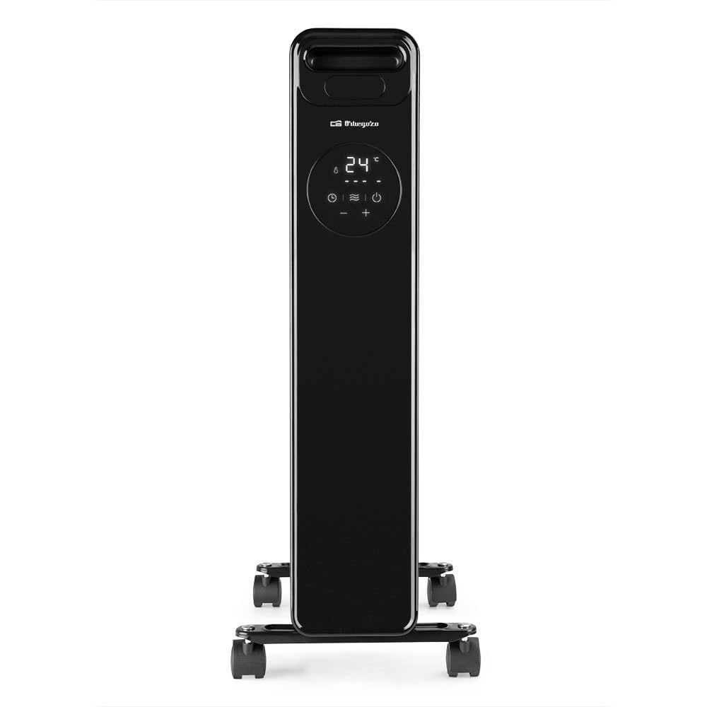 Orbegozo RAD 2510 - Radiador de aceite, 3 potencias, temporizador, pantalla LED, Asa, mando a distancia, protección sobrecalentamiento, 2500 W