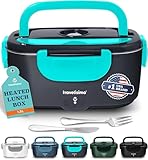 TRAVELISIMO Electric Lunch Box for Adults 100W Heated Lunch Box For Men 1.5L Stainless Steel Portable Food Warmer, 12/24/110V for Travel & Work, Loncheras Electricas Para Calentar Almuerzo