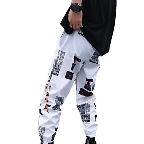 Pantalones Streetwear para Hombre Deporte Holgado Guapo Hip-Hop Pantalones cómodos Transpirables Resistentes...