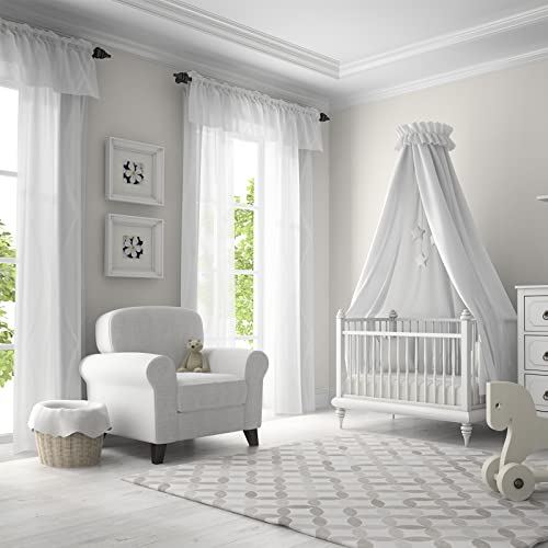 Mrtrees White Sheer Curtains 45 Inches Long Short Sheers Kitchen Curtains Small Window Voile Basement Curtains Rod Pocket Window Treatment Set 2 Panels #TOP3