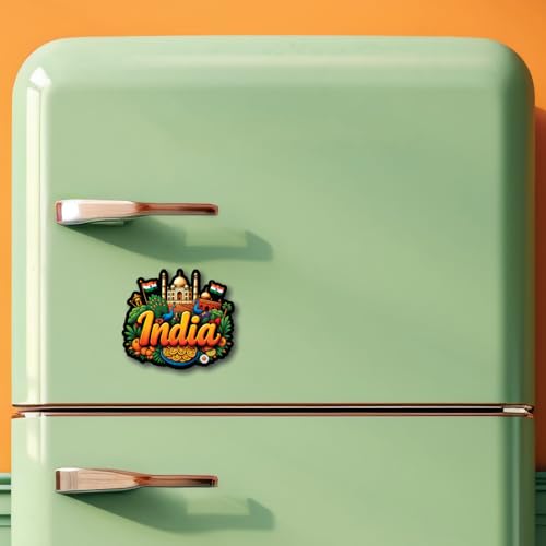 Image of CVANU India Country Landmark Theme 2pcs MDF Fridge Magnet - Wooden Travel Souvenir Refrigerator Decorative Collectible Magnet