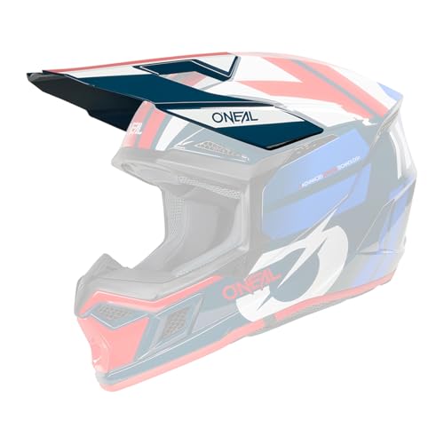 Visera Oneal 3SRS Ride Visor 2026 azul blanca y roja de repuesto para casco enduro moforcross