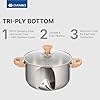 Daniks Oslo 10-Piece Stainless Steel Cookware Set with Glass Lids, Includes Saucepan and Frying Pan with Lid, Tri-Ply Bases for Even Heating, Induction Compatible, Dishwasher Safe, Bakelite Handles #4