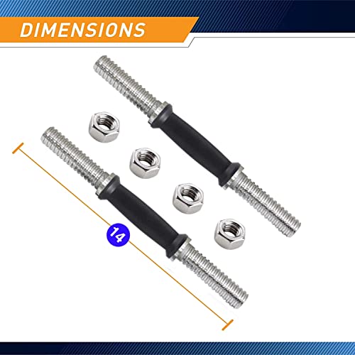 Image of BULLAR Rubber Weight Plates 14 inches Steel Dumbbells rods 25mm Gym Equipment Set for Home Workout, Home Gym kit Rubber Plates Combos (15 kg Rubber Dumbbell Set)