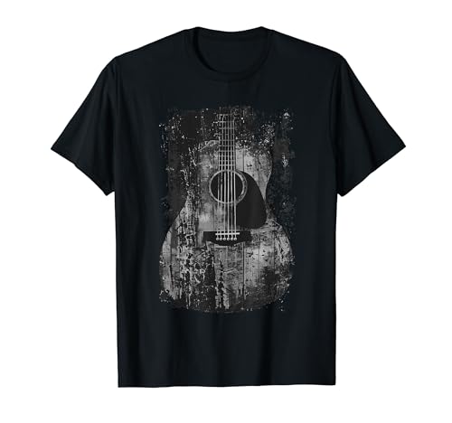 Acoustic Guitar, Vintage, Distressed, Rock & Roll Music T-Shirt