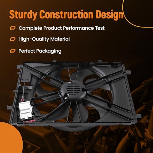 Image of maXpeedingrods Engine Cooling Fan Assembly for Mercedes CLA250 2014-2019, GLA250 2015-2020, SLK250 2012-2015, A2465000064 MB3115146 2465000064