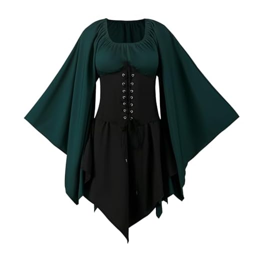FJKVKDT - Vestido medieval para mujer, disfraz renacentista, victoriano, con mangas de trompeta, con corsé, para Halloween (modelo 1, L)
